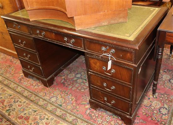 A mahogany pedestal desk W.137cm